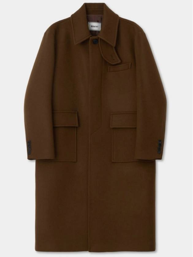 Oversized Out Pocket Felt Mac Coat Brown - KINETO - BALAAN 3