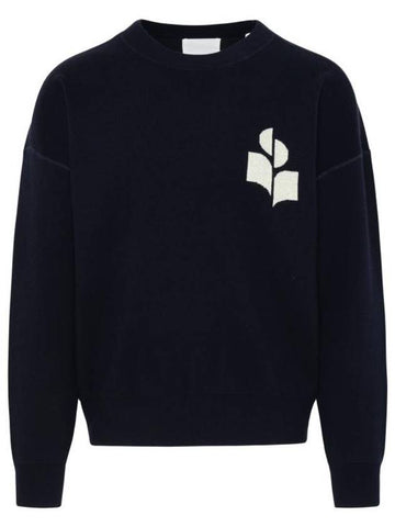 Ateley Logo Cotton Sweatshirt Midnight - ISABEL MARANT - BALAAN 1