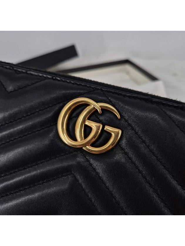 GG Marmont Matelasse Long Zipper Wallet Black - GUCCI - BALAAN 4