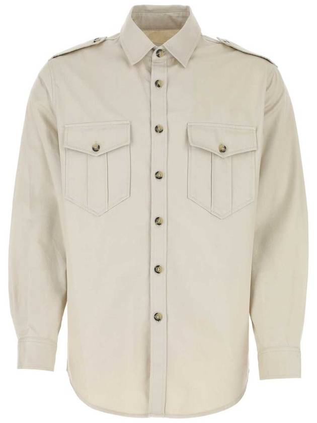 Embroidered Logo Flap Pocket Long Sleeve T-Shirt Beige - ISABEL MARANT - BALAAN 2