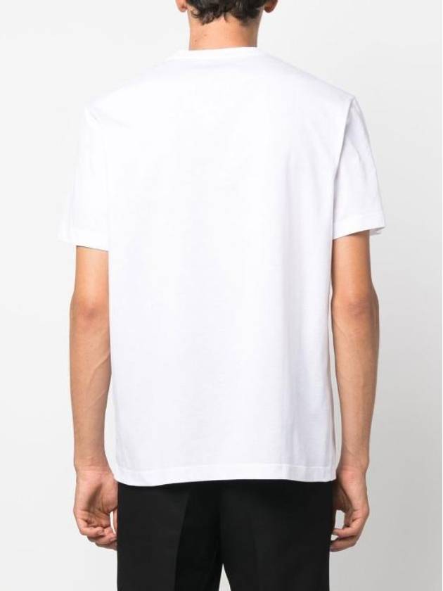 Men's Barocco Silhouette Logo Short Sleeve T-Shirt White - VERSACE - BALAAN 5