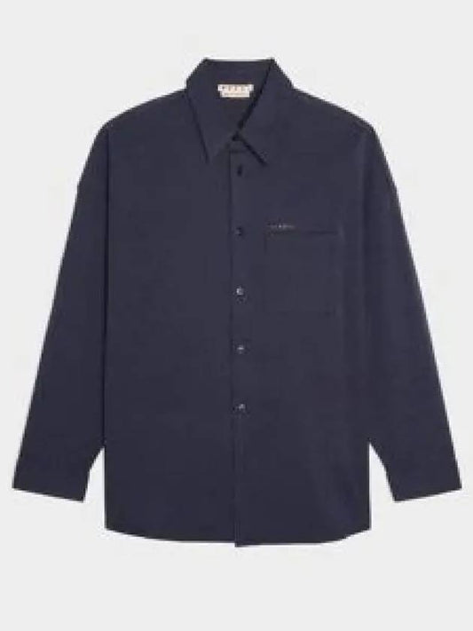 Men's Boxy Fit Long Sleeved Shirt Blublack CUMU0061X1UTCZ5700B99 - MARNI - BALAAN 2