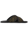 FF Logo Slipper Brown - FENDI - BALAAN 5