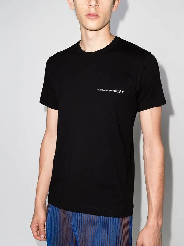 Basic Logo Print Crew Neck Short Sleeve T-Shirt Black - COMME DES GARCONS - BALAAN 3