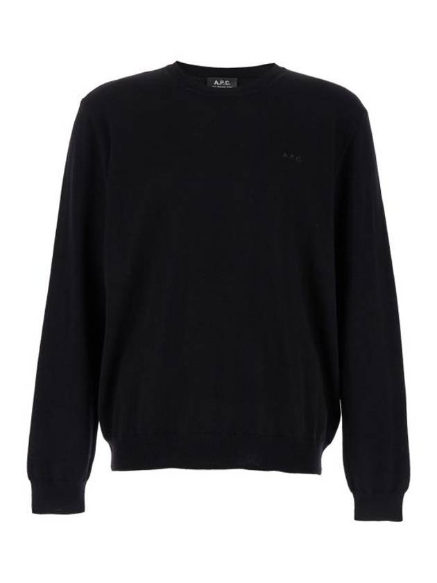 Embroidery Logo Wool Knit Top Black - A.P.C. - BALAAN 1