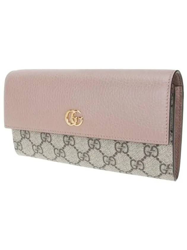 GG Marmont Continental Wallet Dusty Pink Leather GG Supreme - GUCCI - BALAAN 3