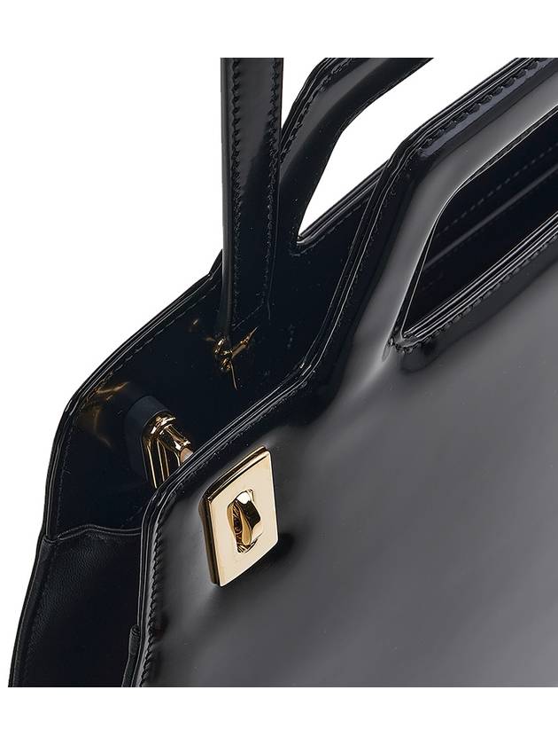 Wanda Brushed Leather Tote Bag Black - SALVATORE FERRAGAMO - BALAAN 9