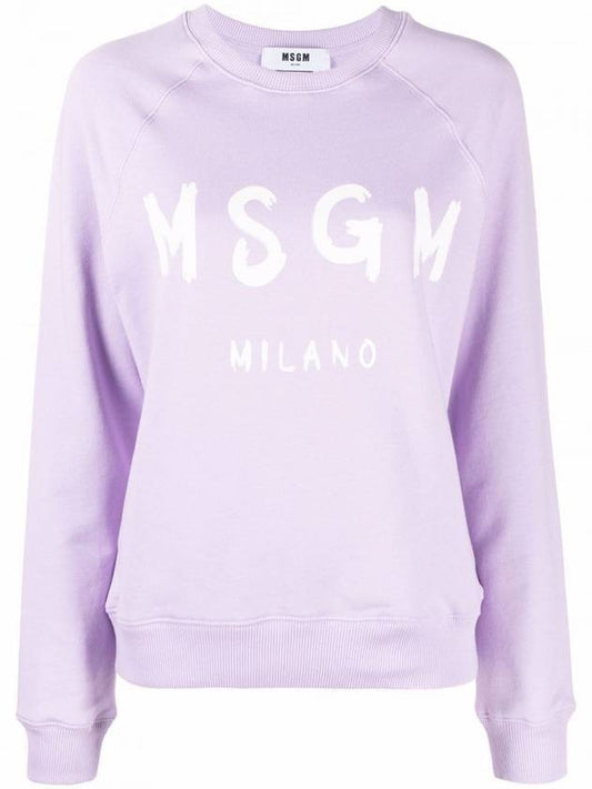 Women's Milan Logo Sweatshirt Lilac - MSGM - BALAAN 1