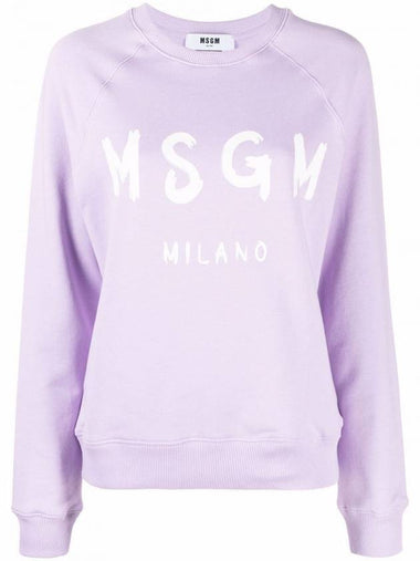 Milano Brushed Logo Sweatshirt Lilac - MSGM - BALAAN 1