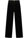 Garment Dyed Flock Denim Cotton Straight Jeans Black - MARNI - BALAAN 2