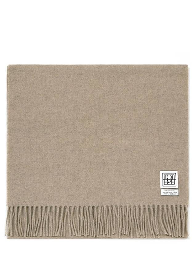 Fringe Edge Knit Muffler Beige - TOTEME - BALAAN 2