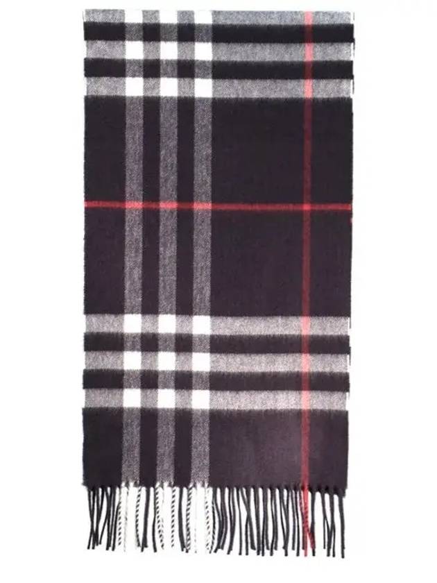 Check Cashmere Scarf Navy - BURBERRY - BALAAN 2