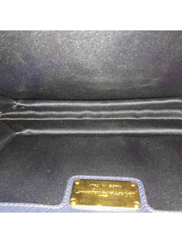 Ferragamo 21 E480 gold bara decorated navy genie chain cross bag - SALVATORE FERRAGAMO - BALAAN 10