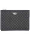 Ophidia Portfolio Clutch Bag Grey - GUCCI - BALAAN 3