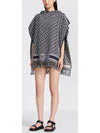 Oblique Hoodie Poncho Cotton Navy Blue - DIOR - BALAAN 4