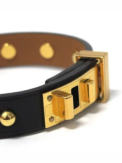 MINI DOG black gold studded bracelet - HERMES - BALAAN 2