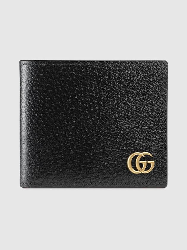 GG Marmont Leather Bi Fold Wallet Black Gold - GUCCI - BALAAN 2