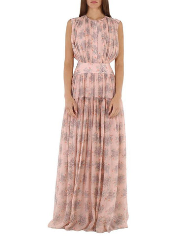 Chloe Ladies Wild Pink Long Dress With Print, Brand Size 36 US Size 4) - CHLOE - BALAAN 1