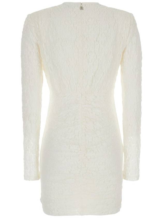 Mini White Dress With Rose Patch In Lace Woman - ROTATE - BALAAN 2