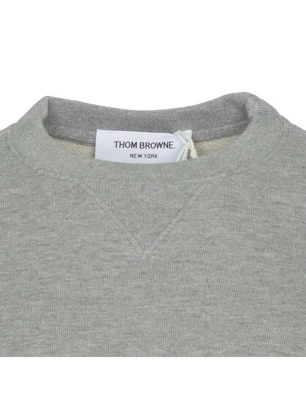 Engineered 4 Bar Stripe Loopback Jersey Knit Crewneck Sweatshirt Light Grey - THOM BROWNE - BALAAN 8