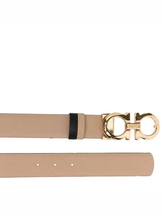 Salvatore Women's Gancini Gold Reversible Leather Belt Pink - SALVATORE FERRAGAMO - BALAAN.