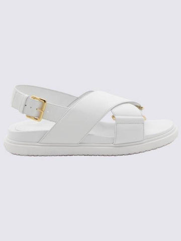 Fussbet Leather Sandals White - MARNI - BALAAN 1