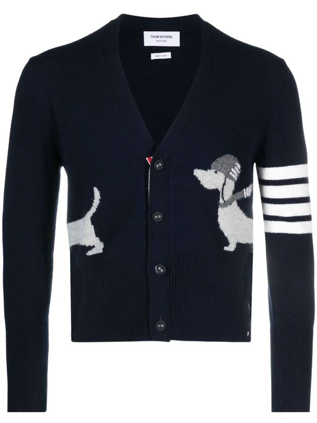 Hector 4 Bar Stripe Cardigan Black - THOM BROWNE - BALAAN 2