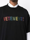 Multi Color Crystal Logo Short Sleeve T-Shirt Black - VETEMENTS - BALAAN 8