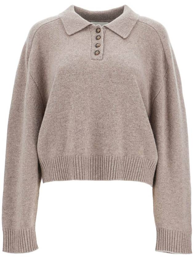 polo cashmere cropped manica lunga coast beige - LOULOU STUDIO - BALAAN 1