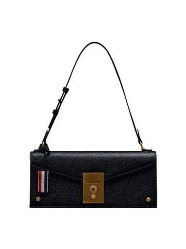 Women s Pebble Leather Baguette Shoulder Bag Black FAP414A 00198 - THOM BROWNE - BALAAN 1