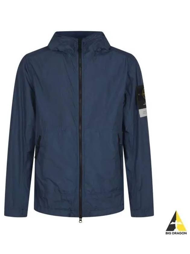 Men's Wappen Patch Nylon Hooded Jacket Blue - STONE ISLAND - BALAAN 2