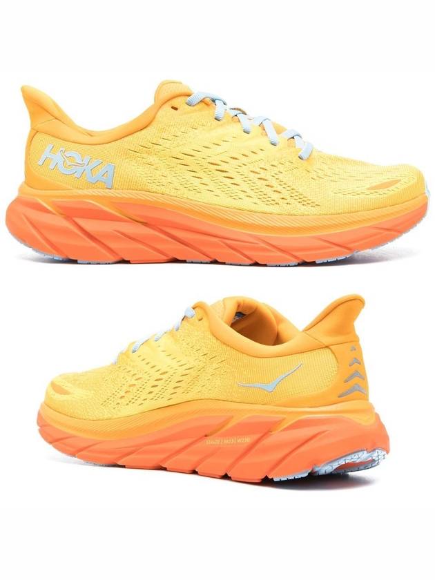 Clifton 8 Mesh Running Low Top Sneakers Yellow - HOKA ONE ONE - BALAAN 2