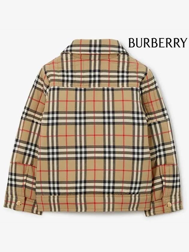 Kids Vintage Check Quilted Jacket Beige - BURBERRY - BALAAN 4