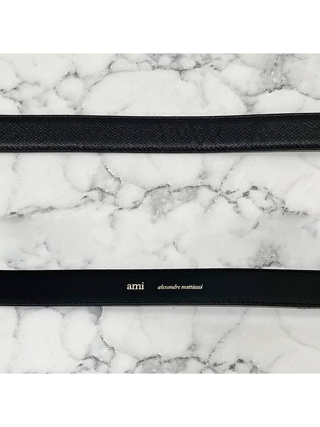 Paris 25mm Leather Belt Black - AMI - BALAAN 8