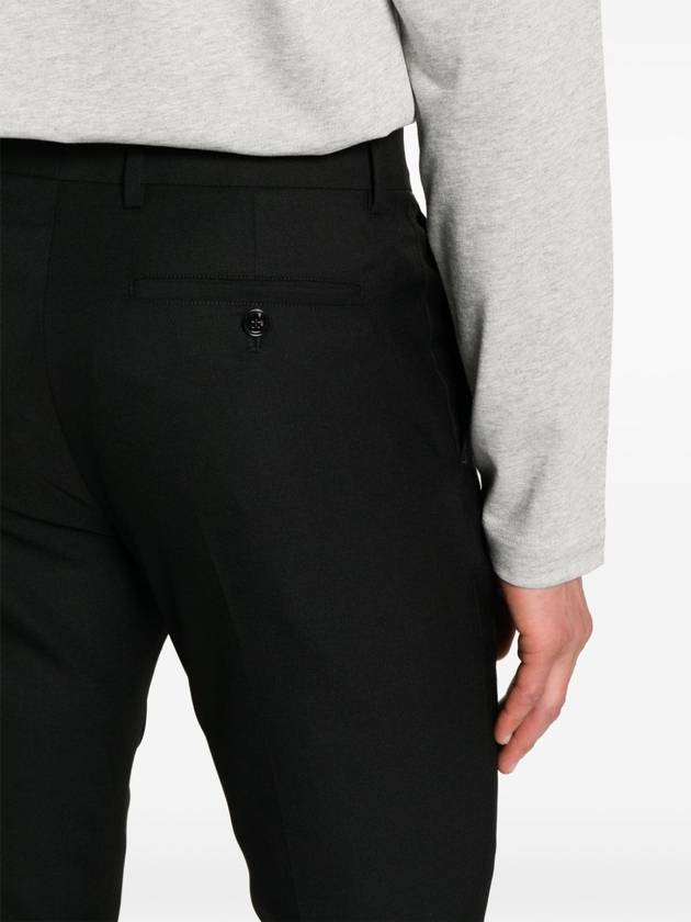 Cigarette Fit Wool Canvas Slacks Black - AMI - BALAAN 6