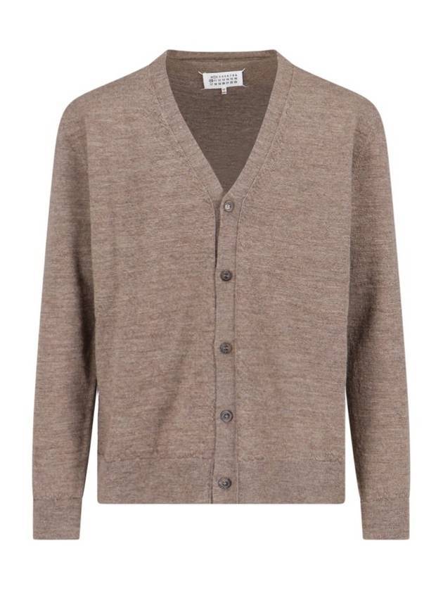 Elbow Patch Fine Knit Cardigan Beige - MAISON MARGIELA - BALAAN 1