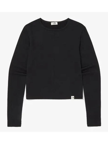 The North Face NT7TQ30K White Label Women s Beluca Wool Crop Long Sleeve Round Tee - THE NORTH FACE - BALAAN 1