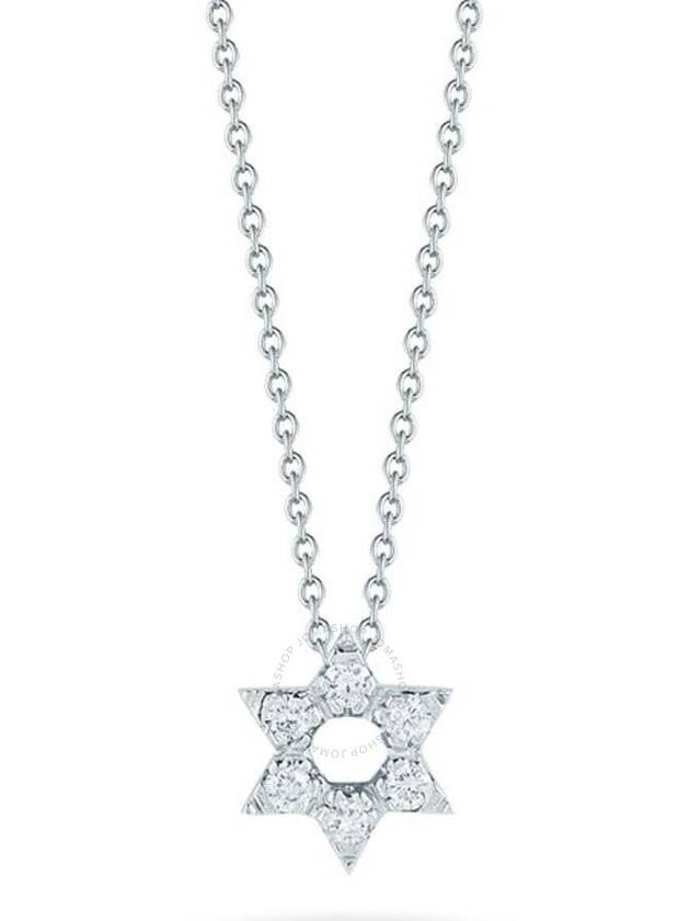 Roberto Coin 18K White Gold Tiny Treasures Diamond Star of David Necklace - ROBERTO COIN - BALAAN 1