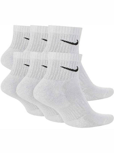 Everyday Cushioned Training Ankle Socks 6 Pairs White - NIKE - BALAAN 1