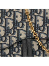 Saddle Chain Oblique Jacquard Pouch Bag Blue - DIOR - BALAAN 7