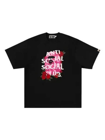 Anti Social Club Bape Ape Short Sleeve T Shirt Black - ANTI SOCIAL SOCIAL CLUB - BALAAN 1