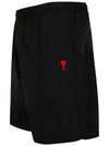 Heart Logo Swim Shorts Black - AMI - BALAAN 3