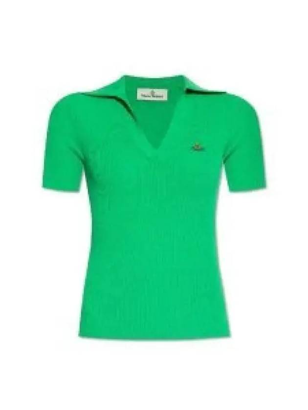 Marina Polo Knit Top Green - VIVIENNE WESTWOOD - BALAAN 2