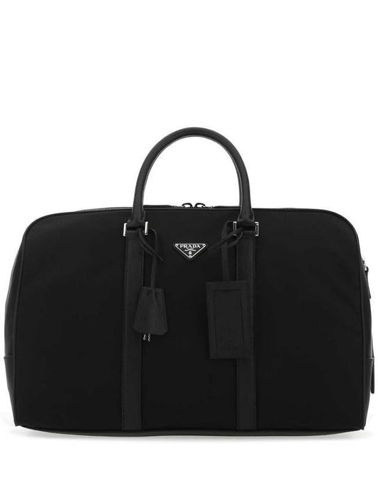 Re Nylon Saffiano Leather Duffel Bag Black - PRADA - BALAAN 1