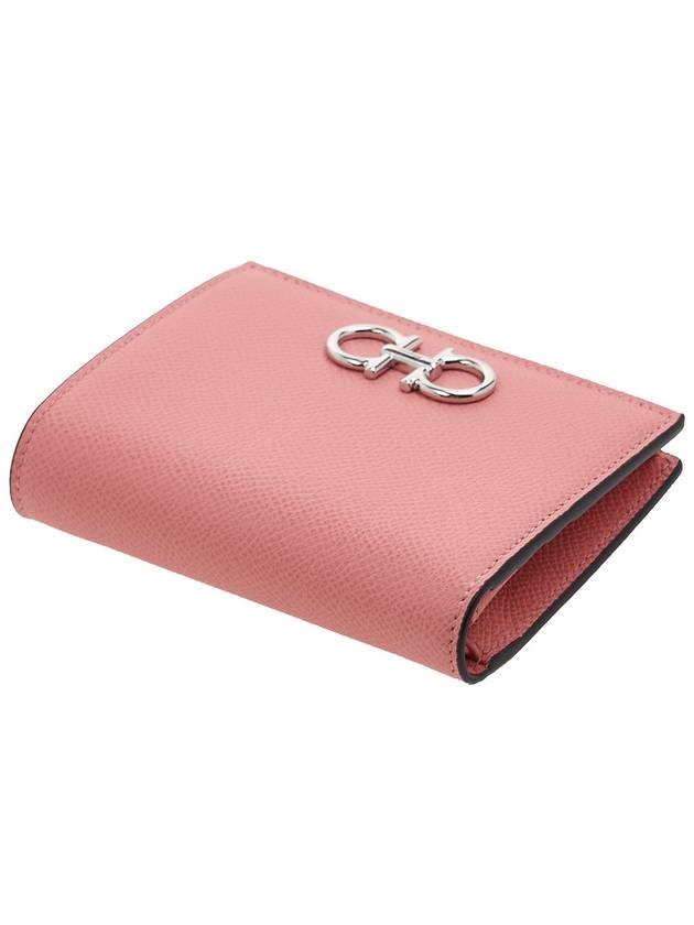 Gancini Compact Half Wallet Coral - SALVATORE FERRAGAMO - BALAAN 5