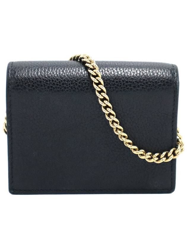 Gucci 570660 Black Leather Zumi Chain Card Case Half Wallet - GUCCI - BALAAN 2