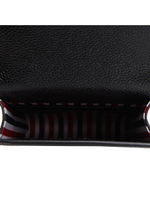 Three Stripes Strap Leather Phone Case Black - THOM BROWNE - BALAAN 11