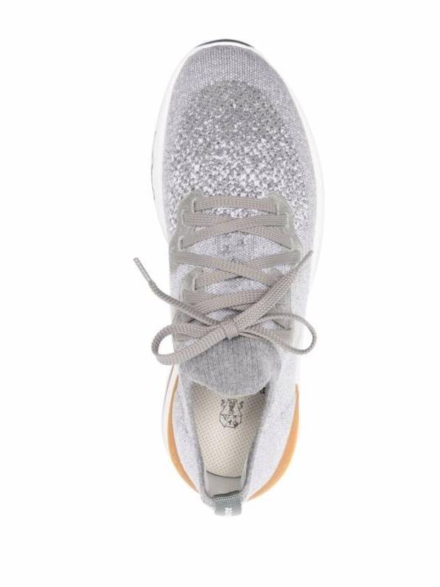 Stretch Knit Low Top Sneakers Grey - BRUNELLO CUCINELLI - BALAAN 5