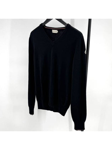 V neck knit sweater black M size - MONCLER - BALAAN 1