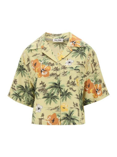 24 ss Hawaiian Silk Boxy Shirt MK1820 139M F0362 B0230992181 - MIU MIU - BALAAN 1